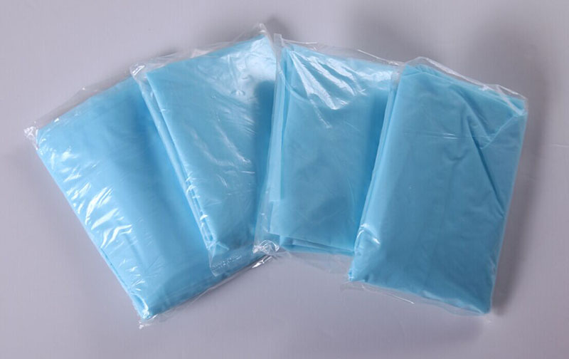 DISPOSABLE BLUE NURSING cloth FACTORY - CPE APRON WITH SLEEVES
